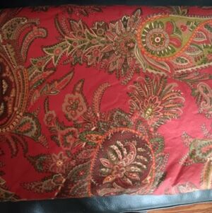 Pottery Barn Duvet Paisley Patterned Red and Green Fabric King SIZE